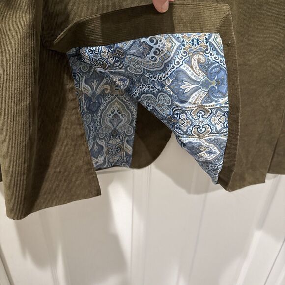 Alan Flusser Olive Corduroy Sports Jacket Blazer Cotton 2 Button Men's XXL - Picture 3 of 15